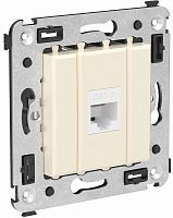 Розетка компьютерная без рамки DKC Avanti 1-м. RJ45 6е ванильная дымка картинка